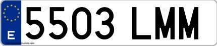 Ejemplo de matrícula española 5503 LMM