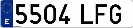 Ejemplo de matrícula española 5504 LFG