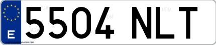 Ejemplo de matrícula española 5504 NLT
