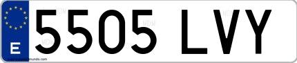 Ejemplo de matrícula española 5505 LVY