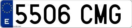Ejemplo de matrícula española 5506 CMG