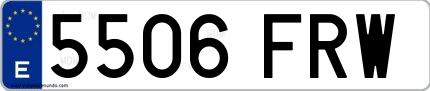 Ejemplo de matrícula española 5506 FRW