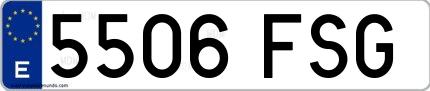 Ejemplo de matrícula española 5506 FSG