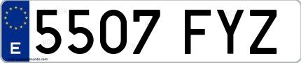 Ejemplo de matrícula española 5507 FYZ