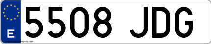 Ejemplo de matrícula de coche ordinaria 5508 JDG