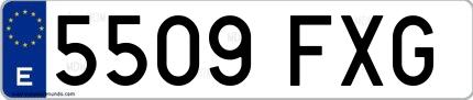 Ejemplo de matrícula española 5509 FXG