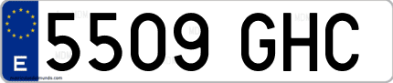 Ejemplo de matrícula de coche ordinaria 5509 GHC