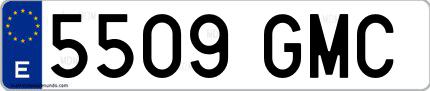 Ejemplo de matrícula española 5509 GMC