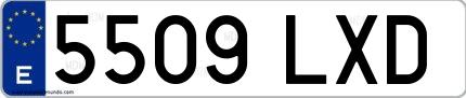 Ejemplo de matrícula española 5509 LXD