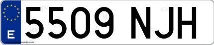 Ejemplo de matrícula española 5509 NJH