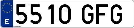 Ejemplo de matrícula española 5510 GFG