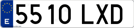 Ejemplo de matrícula de coche ordinaria 5510 LXD