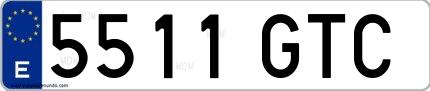 Ejemplo de matrícula española 5511 GTC