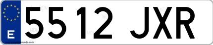 Ejemplo de matrícula española 5512 JXR