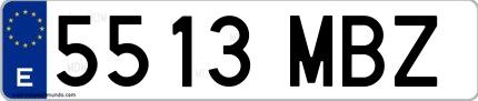 Ejemplo de matrícula española 5513 MBZ