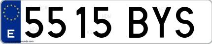 Ejemplo de matrícula española 5515 BYS