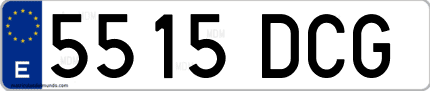 Ejemplo de matrícula de coche ordinaria 5515 DCG