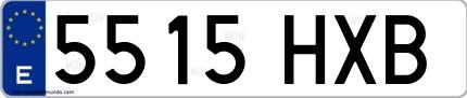 Ejemplo de matrícula española 5515 HXB