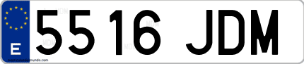 Ejemplo de matrícula de coche ordinaria 5516 JDM