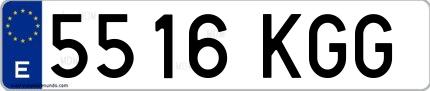 Ejemplo de matrícula española 5516 KGG