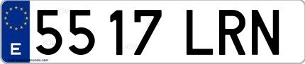 Ejemplo de matrícula española 5517 LRN