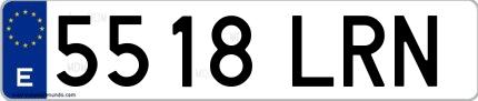 Ejemplo de matrícula española 5518 LRN