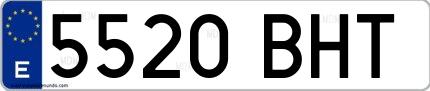 Ejemplo de matrícula española 5520 BHT