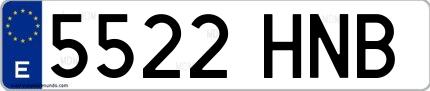 Ejemplo de matrícula española 5522 HNB