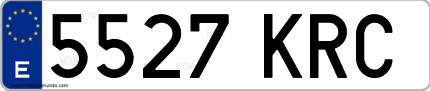 Ejemplo de matrícula de coche ordinaria 5527 KRC