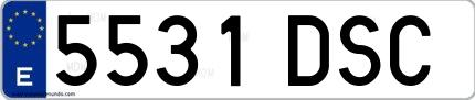 Ejemplo de matrícula española 5531 DSC