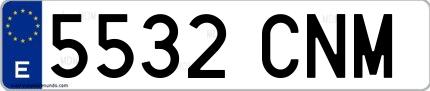 Ejemplo de matrícula española 5532 CNM