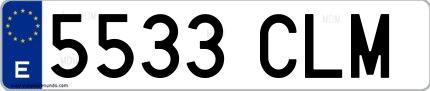 Ejemplo de matrícula española 5533 CLM
