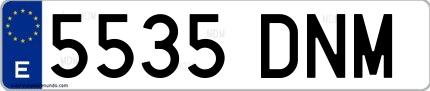 Ejemplo de matrícula española 5535 DNM