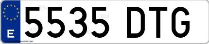 Ejemplo de matrícula española 5535 DTG