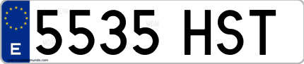Ejemplo de matrícula de coche ordinaria 5535 HST