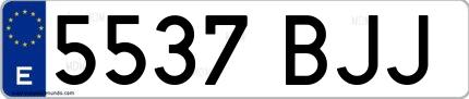 Ejemplo de matrícula española 5537 BJJ
