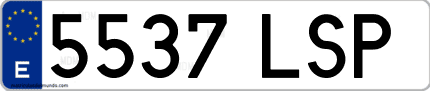 Ejemplo de matrícula de coche ordinaria 5537 LSP