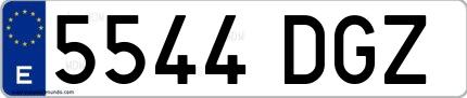 Ejemplo de matrícula española 5544 DGZ
