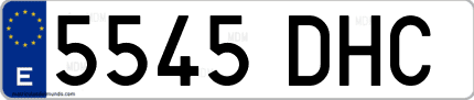 Ejemplo de matrícula de coche ordinaria 5545 DHC