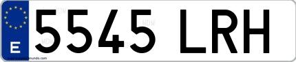 Ejemplo de matrícula española 5545 LRH