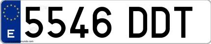 Ejemplo de matrícula española 5546 DDT