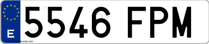 Ejemplo de matrícula de coche ordinaria 5546 FPM