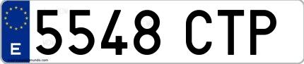Ejemplo de matrícula española 5548 CTP