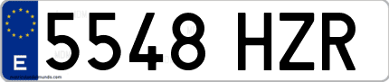 Ejemplo de matrícula de coche ordinaria 5548 HZR