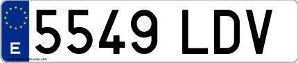 Ejemplo de matrícula española 5549 LDV