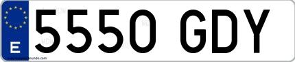 Ejemplo de matrícula española 5550 GDY