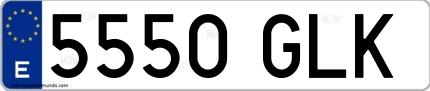 Ejemplo de matrícula española 5550 GLK