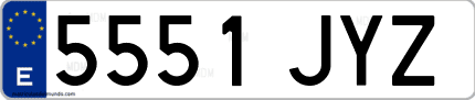 Ejemplo de matrícula de coche ordinaria 5551 JYZ