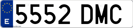 Ejemplo de matrícula de coche ordinaria 5552 DMC