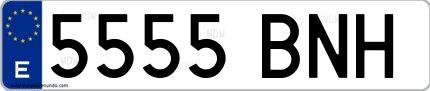 Ejemplo de matrícula española 5555 BNH